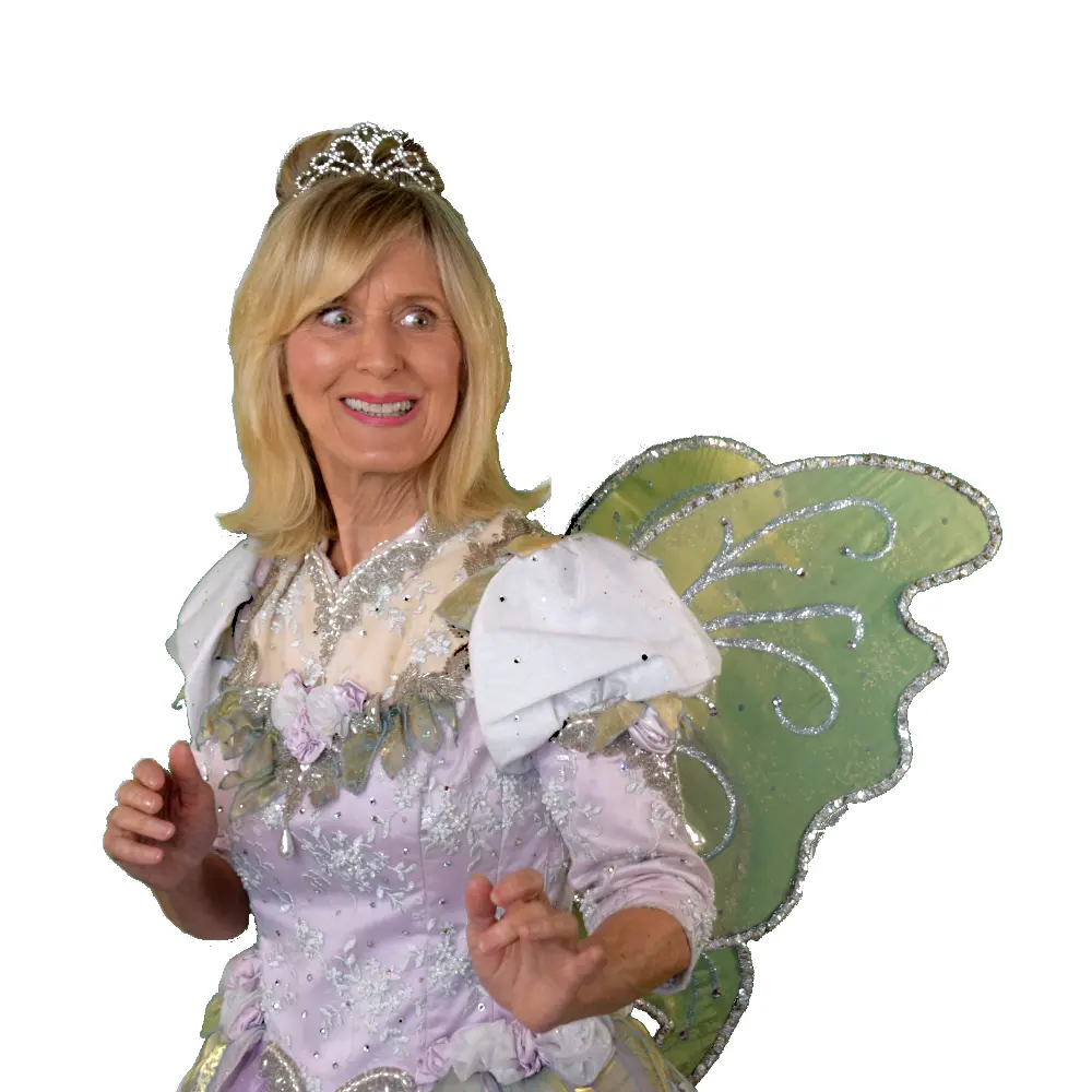 A woman in fairy costume posing for the camera.